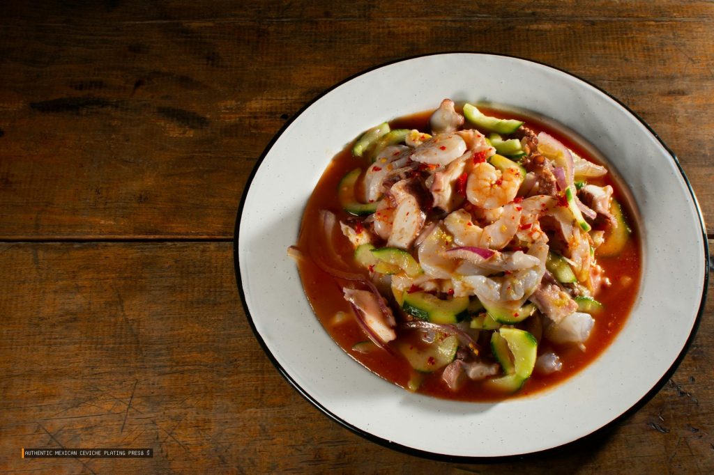 Authentic Mexican Ceviche Plating Presentation