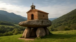 Hidden Gem: Ancient Dolmen Supports Sacred Chapel in Remote Asturian Landscape